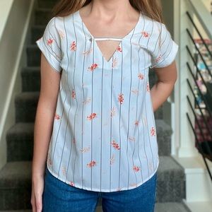 A New Day Striped & Floral Blouse